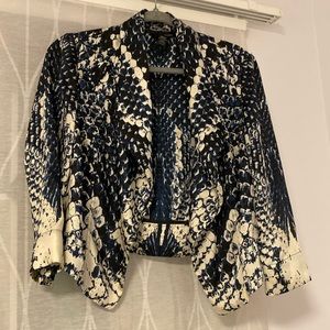 Blue snake print blazer